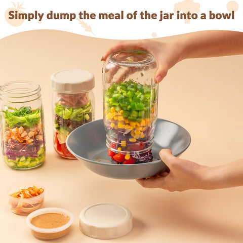 SOLIGT 4-pack of salad jars for organized weekly meal prep.