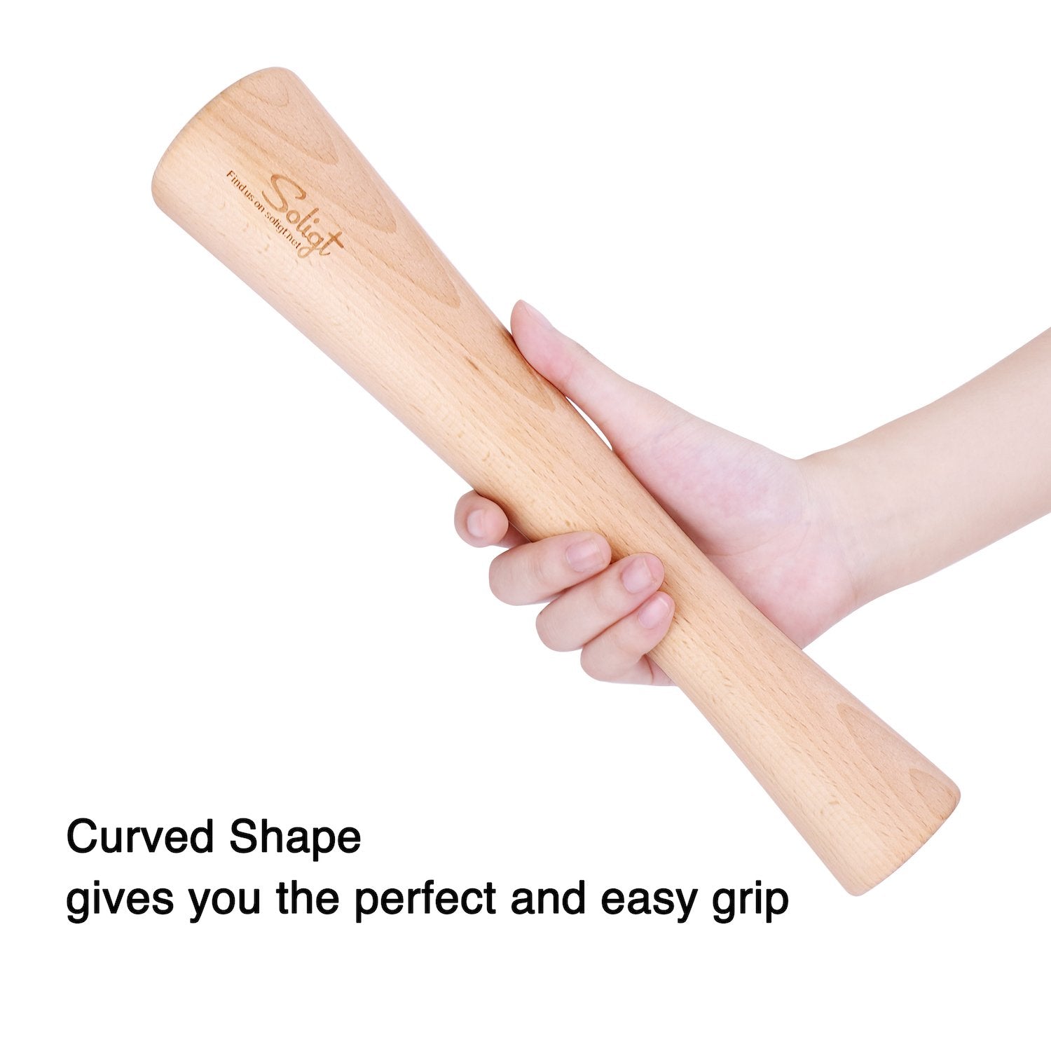 SOLIGT heavy-duty beech wood pounder enhances durable, long-lasting use.