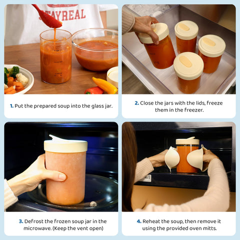 SOLIGT borosilicate glass durable construction for hot and cold foods.