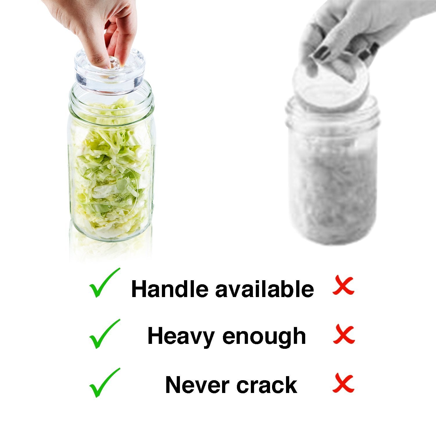 Versatile SOLIGT weights great for kraut, pickles, and veggies