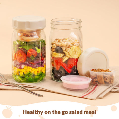 SOLIGT fridge-ready jars help keep salads fresh longer.