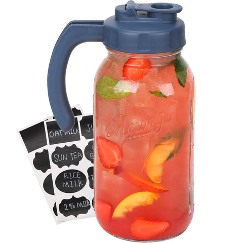 SOLIGT glass pitcher with a wide mouth for easy filling and pouring.
