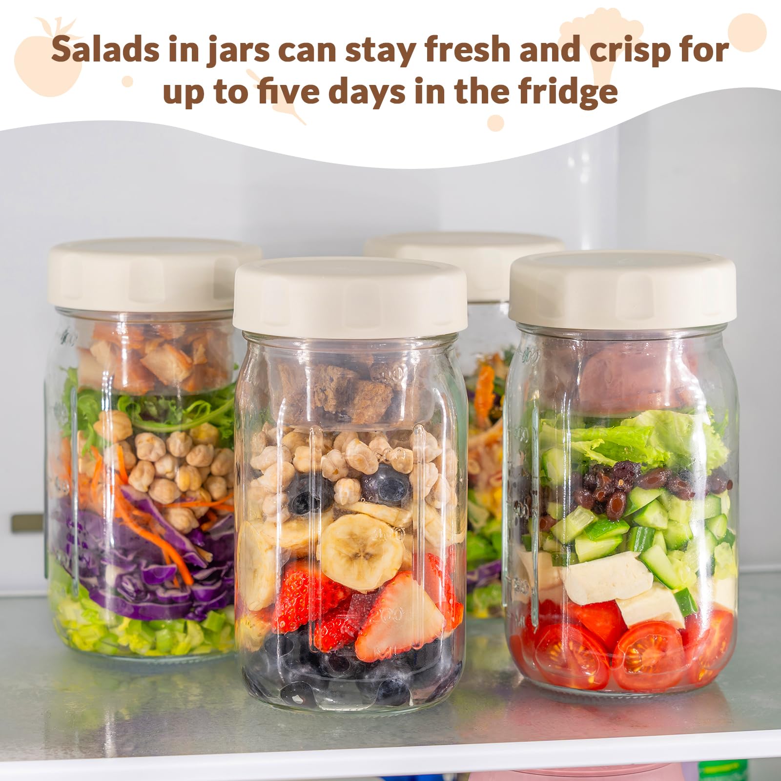 SOLIGT on-the-go salad jars ideal for picnics and lunches.