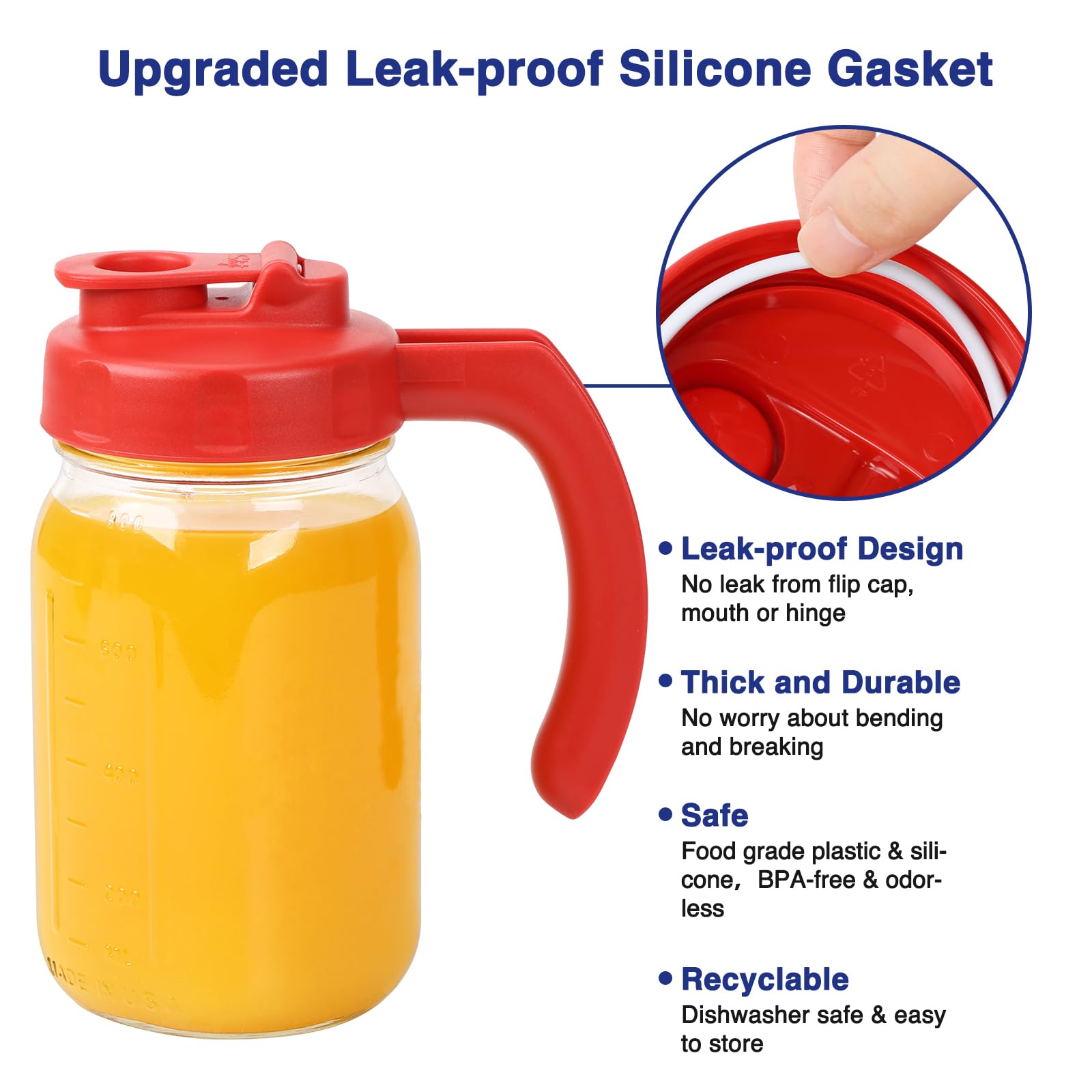 SOLIGT open-design handle pour cap enabling one-handed use.