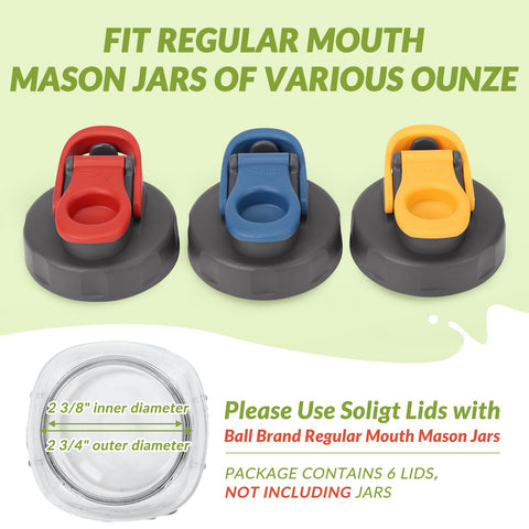 SOLIGT regular-mouth lids with pour-spout for smooth drinking from jars.