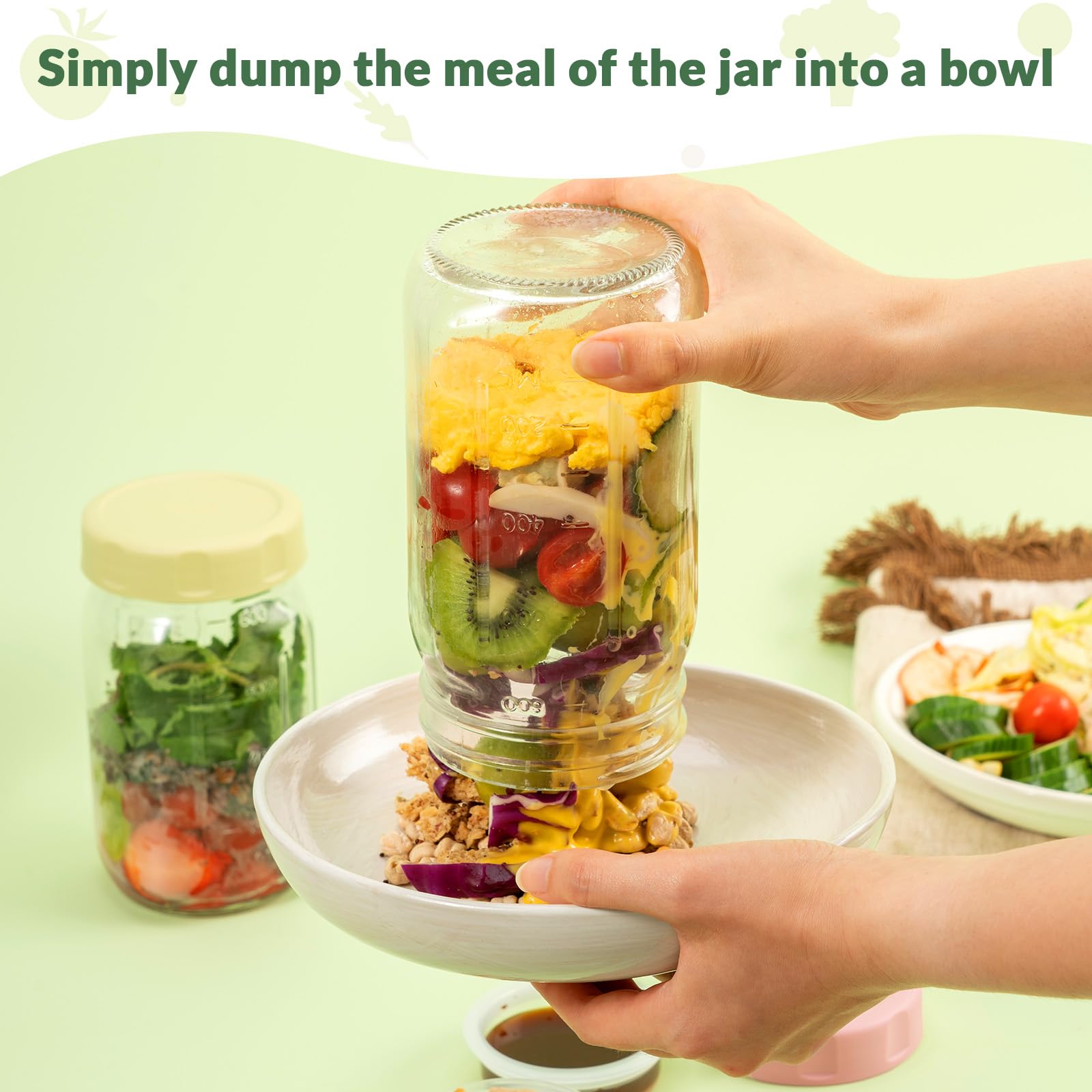 SOLIGT dressing container and lid, easy to shake without leaks