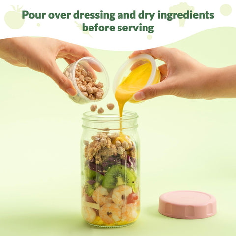 SOLIGT 32oz jar used for meal prep with veggies, beans, and dressing