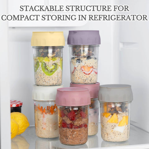 SOLIGT stackable lids and jars save fridge space for meal prep.