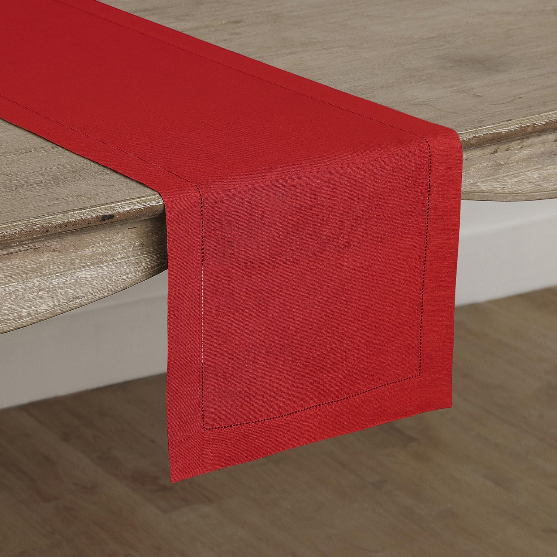 Solino Home table runner 14x72 on dining table highlights versatile size for 4–6 seat setups.