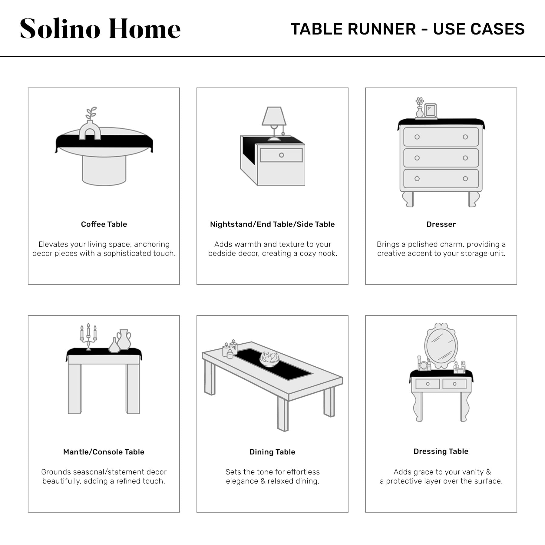 Solino Home pure linen table runner in red complements coordinating decor.