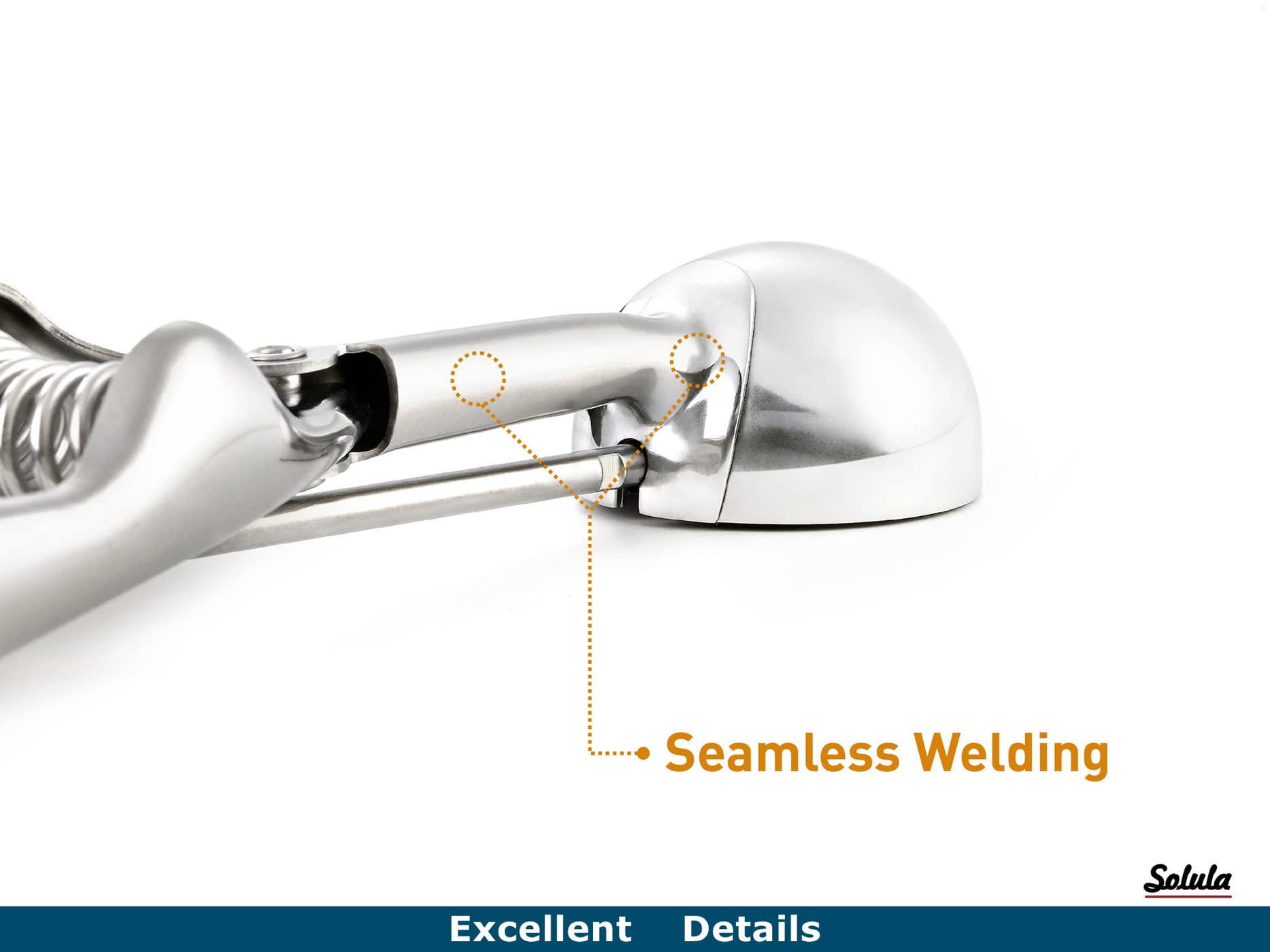 Solula 18-8 stainless steel construction resists rust for daily use.