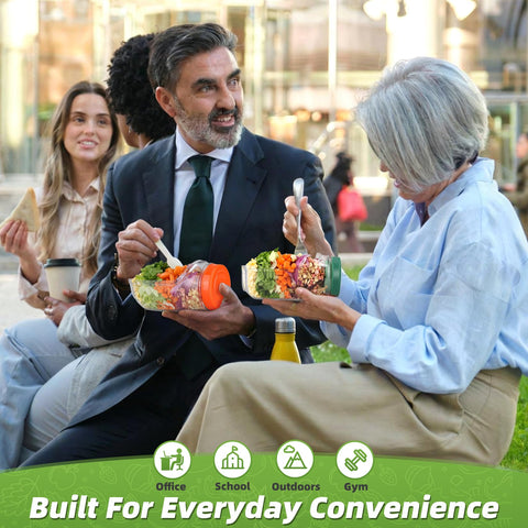 Solunex salad pod supports outdoor lunches and school meals.