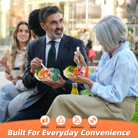Solunex Salad Pod leak-proof closure prevents spills during transport.