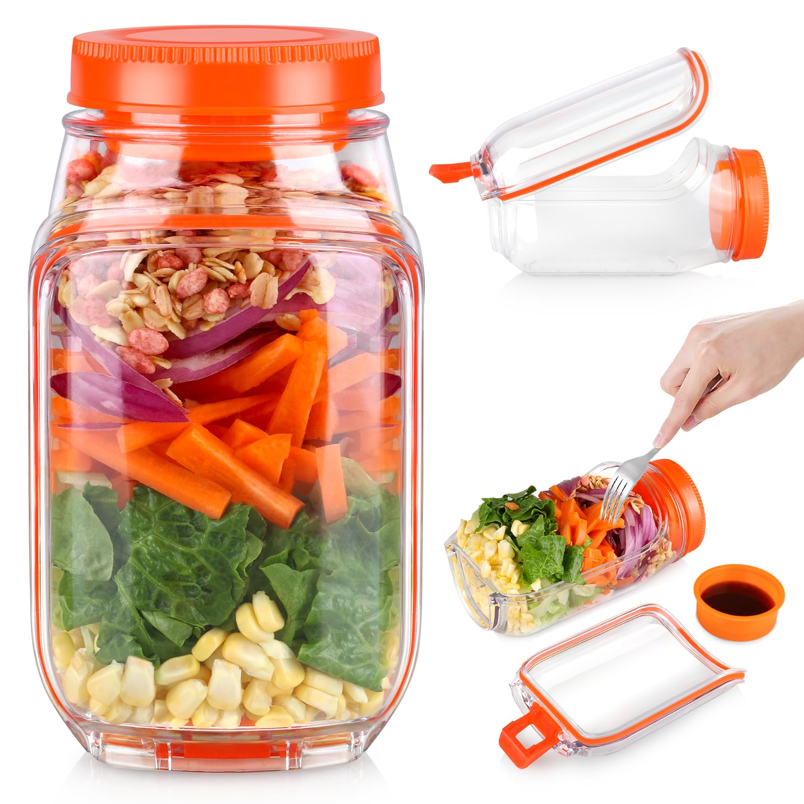 Solunex Salad Pod side-open jar for quick, on-the-go salads.