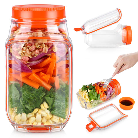 Solunex Salad Pod side-open jar for quick, on-the-go salads.