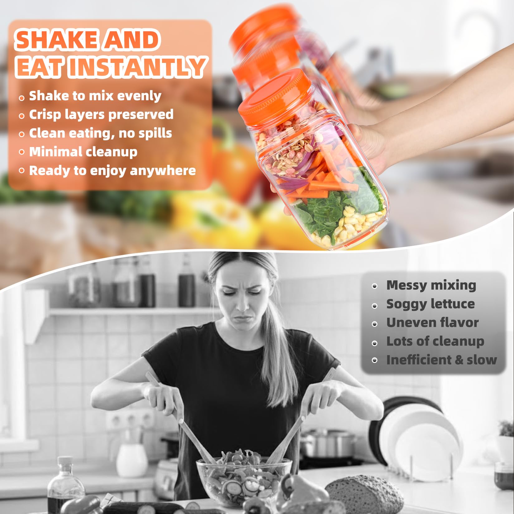 Solunex Salad Pod vertical compartment keeps ingredients fresh and crisp.