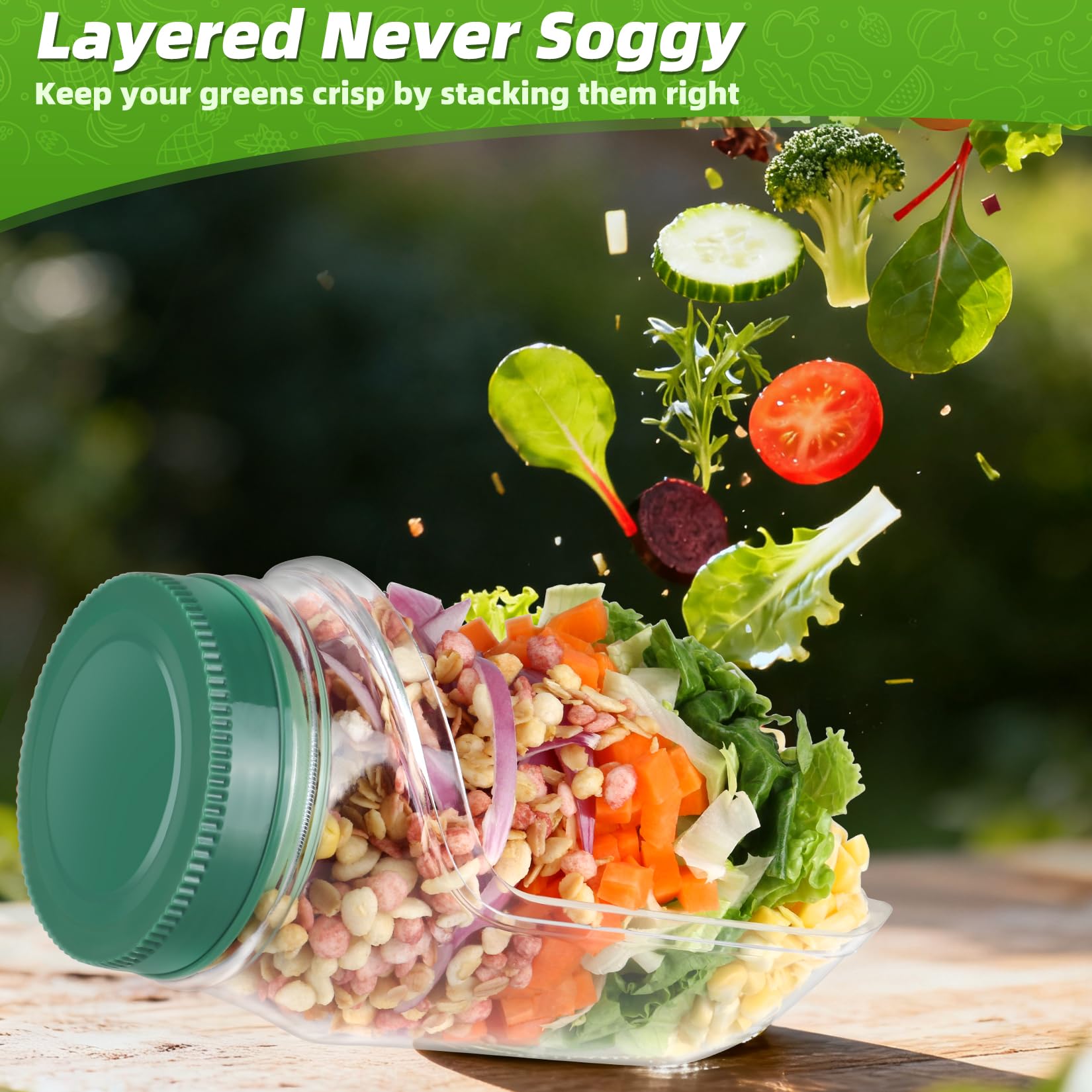Solunex innovative side-opening design lets you eat directly from the jar.