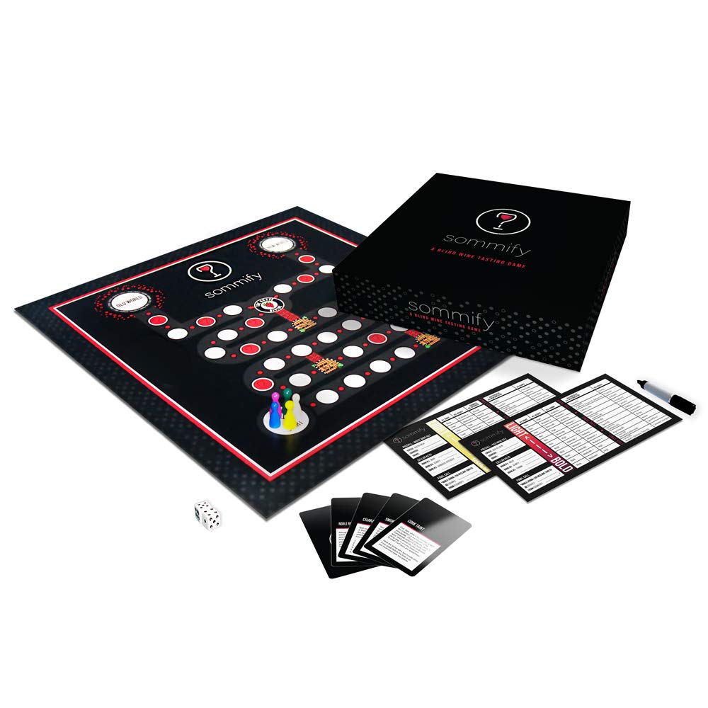 Sommify blind tasting board for a fun, accessible wine game night.