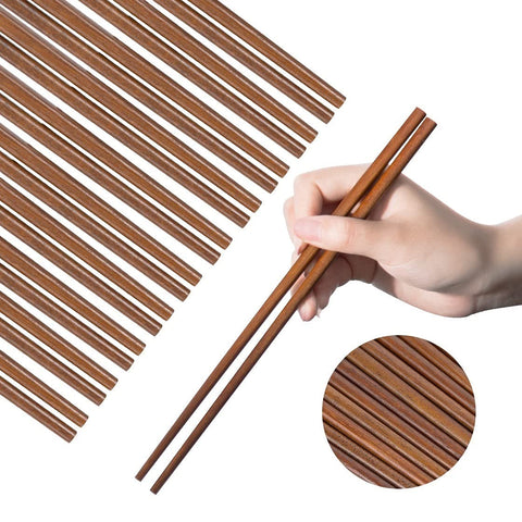 SOMOYA wooden chopsticks 10-pairs layout for family dining and travel