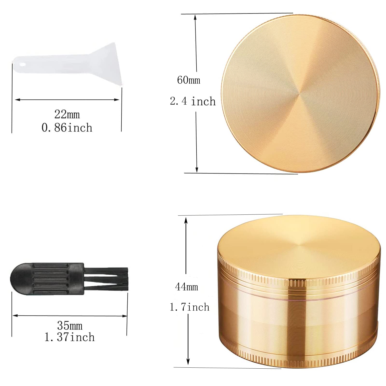 SON4SUN Spice Grinder gold side angle, compact and portable for any kitchen.