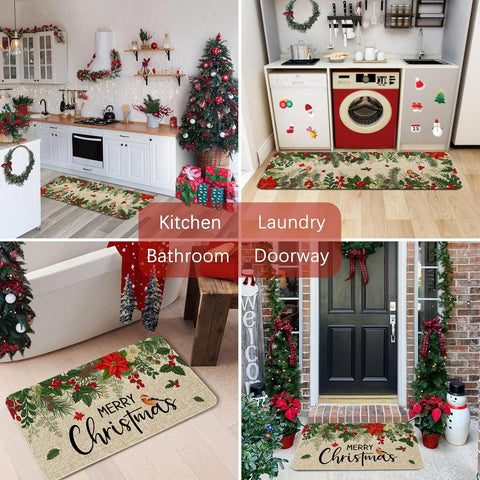 Sonalied kitchen mat features easy-clean design for quick maintenance.