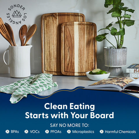 Sonder Los Angeles Doheny cutting board with deep juice groove captures liquids neatly