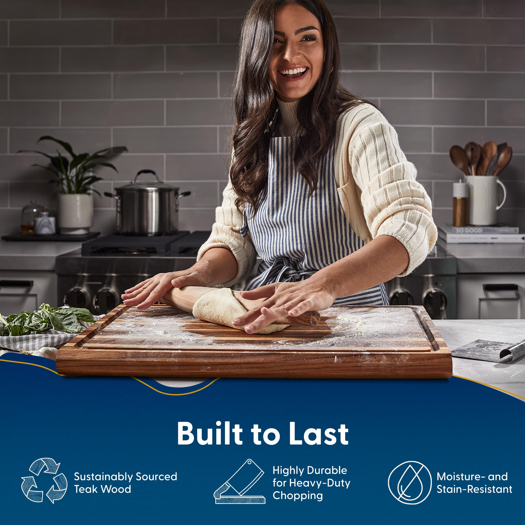 Sonder Los Angeles Highland cutting board sized for large prep tasks and versatile kitchen work.