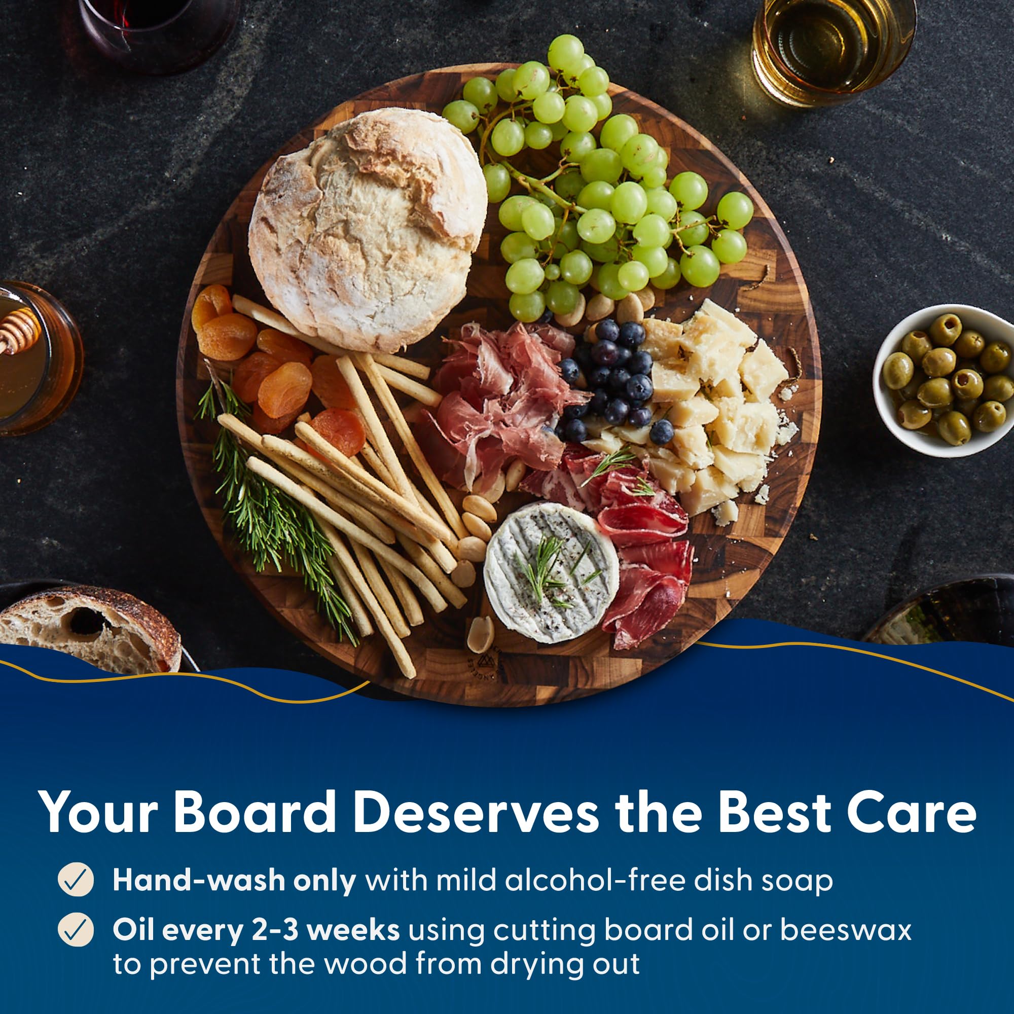 Sonder Los Angeles Vincent charcuterie-ready round board for elegant entertaining.