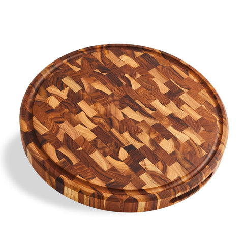 Sonder Los Angeles Vincent teak-detail end-grain board for knife-friendly prep.