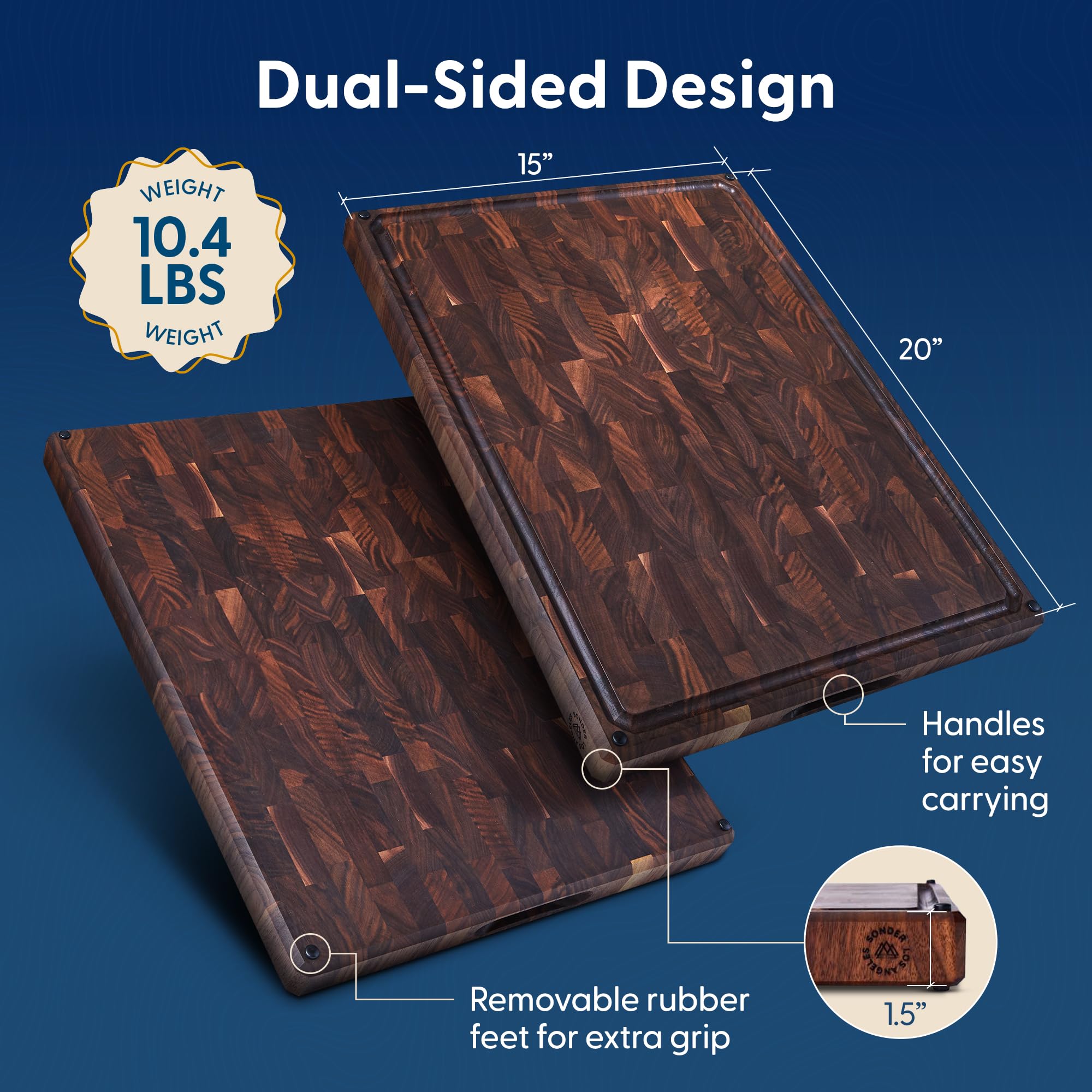 Welton black walnut surface adds warmth and hygienic appeal for daily use