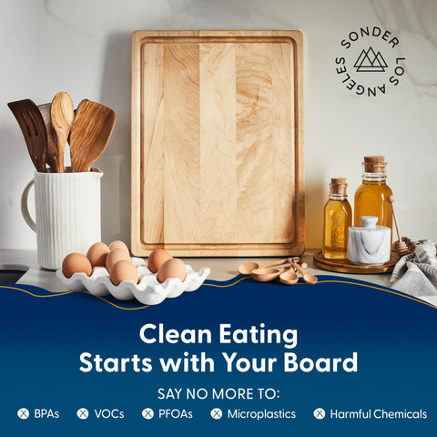 Sonder Los Angeles Winsome Maple Cutting Board cracker well keeps accompaniments organized