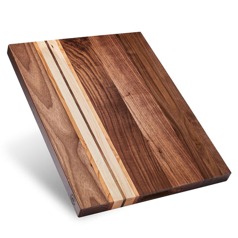 Sonder Motley front view cutting board showing durable edge grain surface for daily prep.