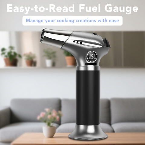 Sondiko creme brulee torch in kitchen for searing and finishing