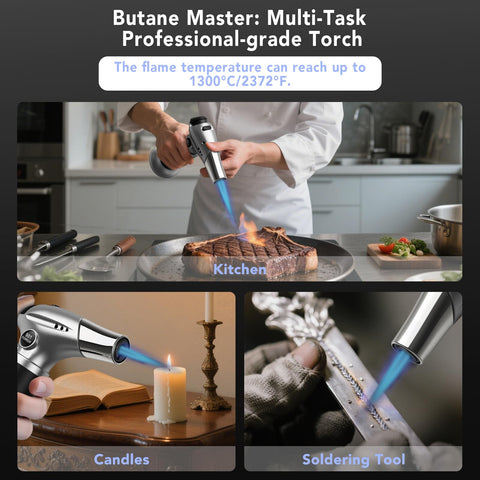 Sondiko creme brulee torch with piezo ignition for quick starts
