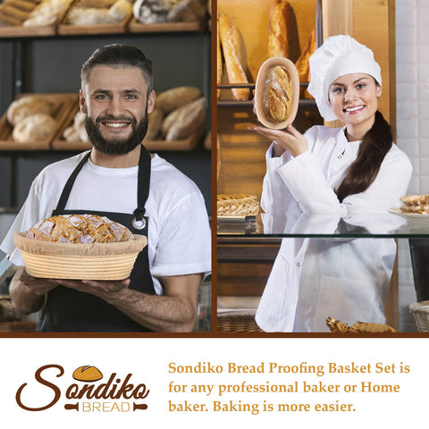 Sondiko natural rattan material, dye-free and food-safe for bread proofing.