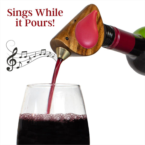 Songbird Specialties pourer base uses silicone rings for airtight bottle seal.