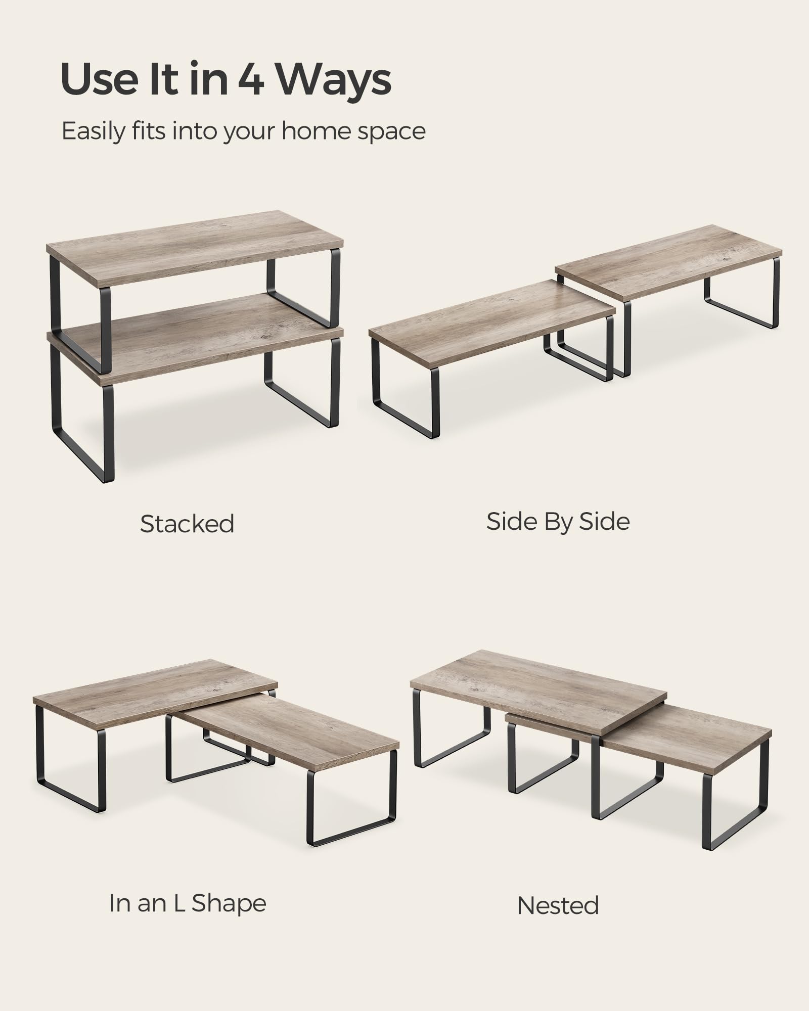 SONGMICS bedroom desk organizer in ink black improves clutter control.