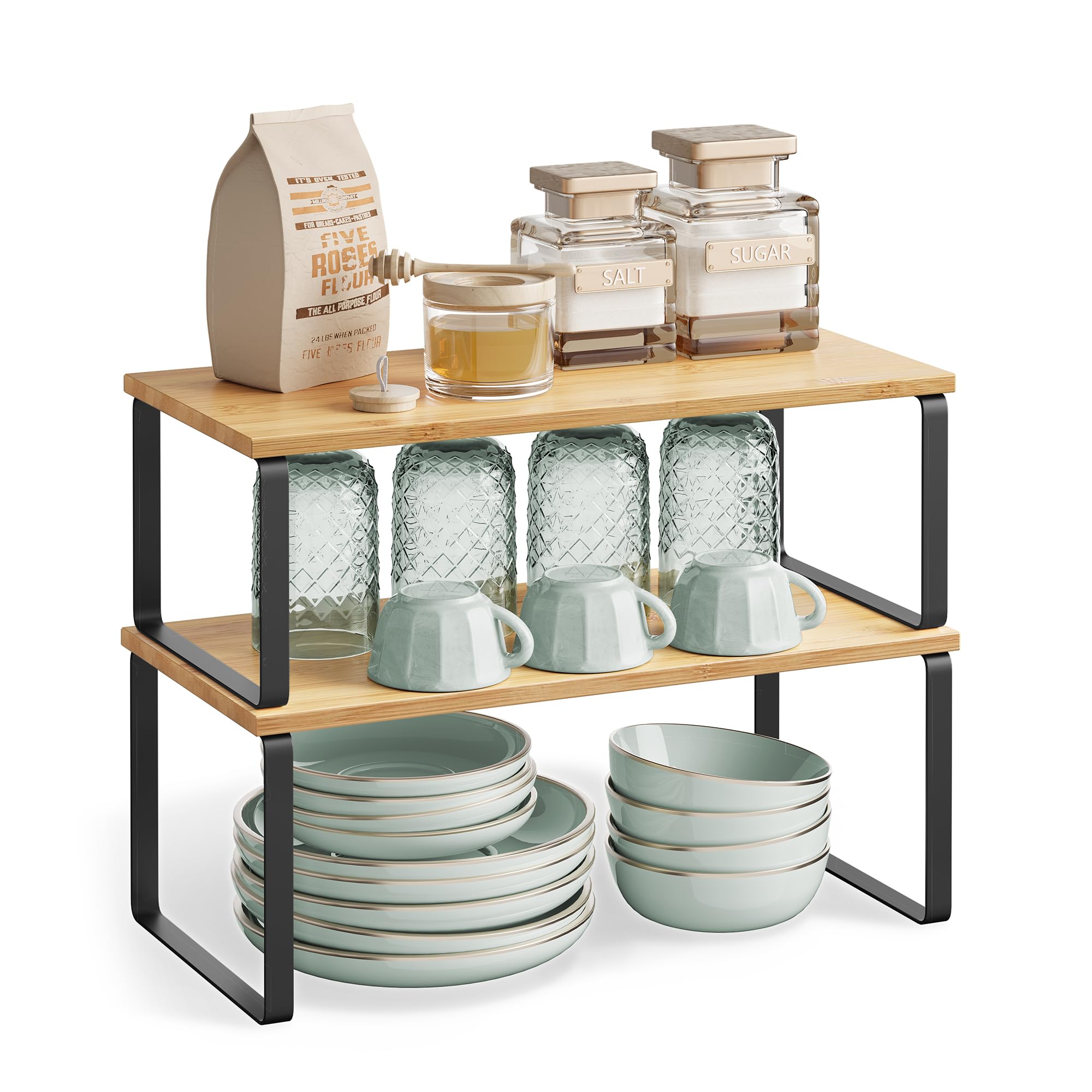 SONGMICS cabinet organizer kitchen use scenario, ideal for spice racks.
