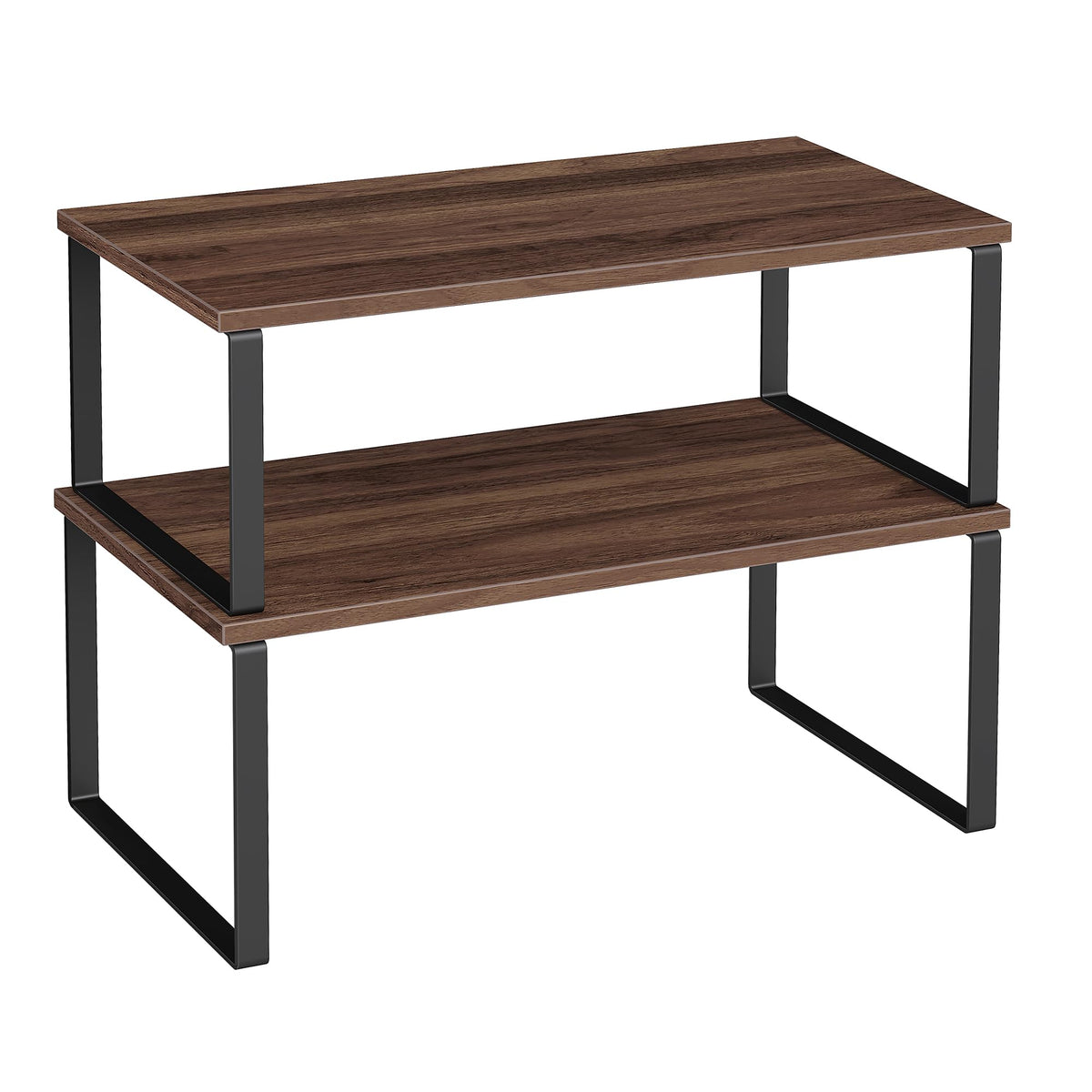 SONGMICS cabinet organizer shelf 2-pack on a kitchen counter for organized storage.