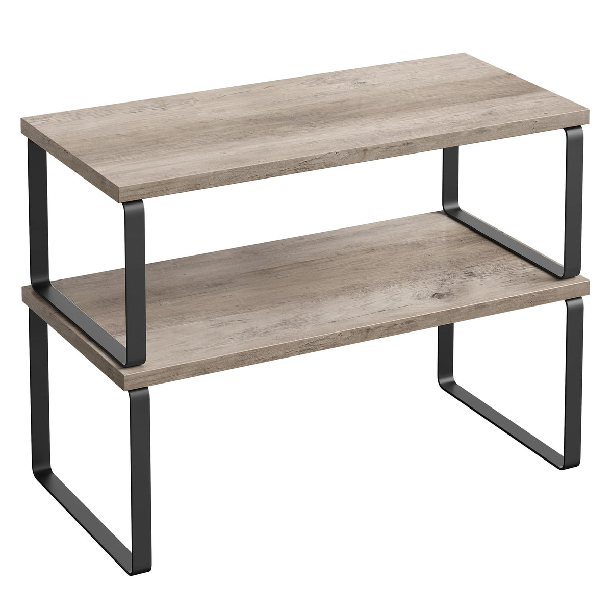 SONGMICS cabinet organizer shelf in ink black displaying neatly arranged spices.