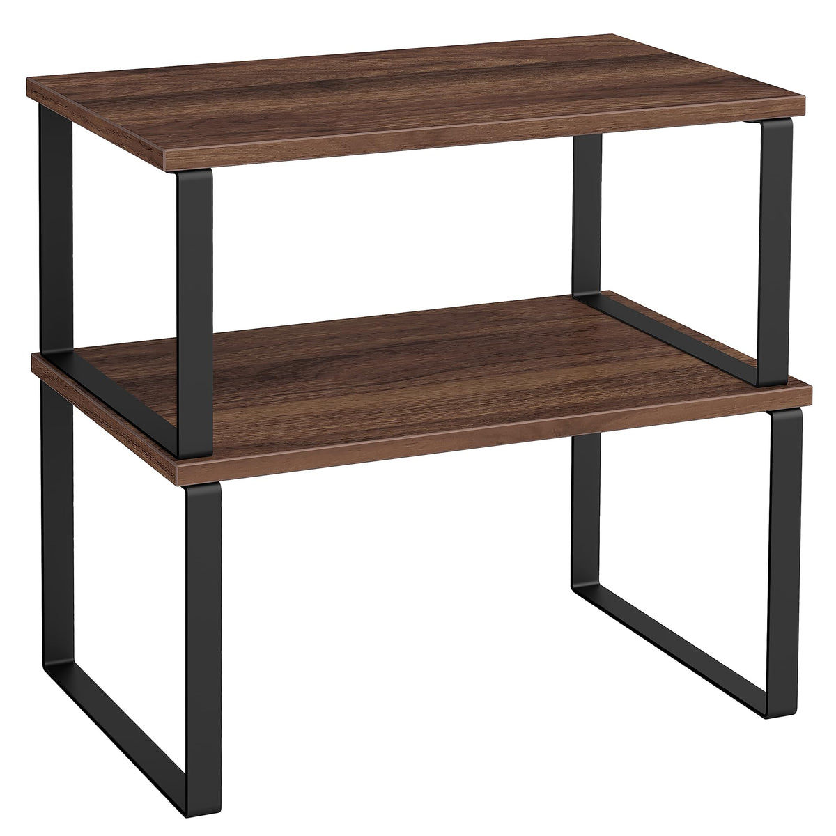 SONGMICS cabinet organizer shelf in natural walnut demonstrates versatile storage for kitchen and beyond