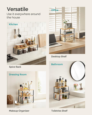 Songmics customizable shelf layout fits your kitchen arrangement