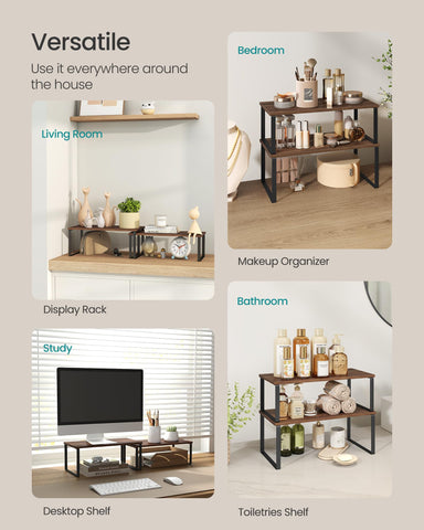 SONGMICS dining room centerpiece display using shelves for decorative accents.