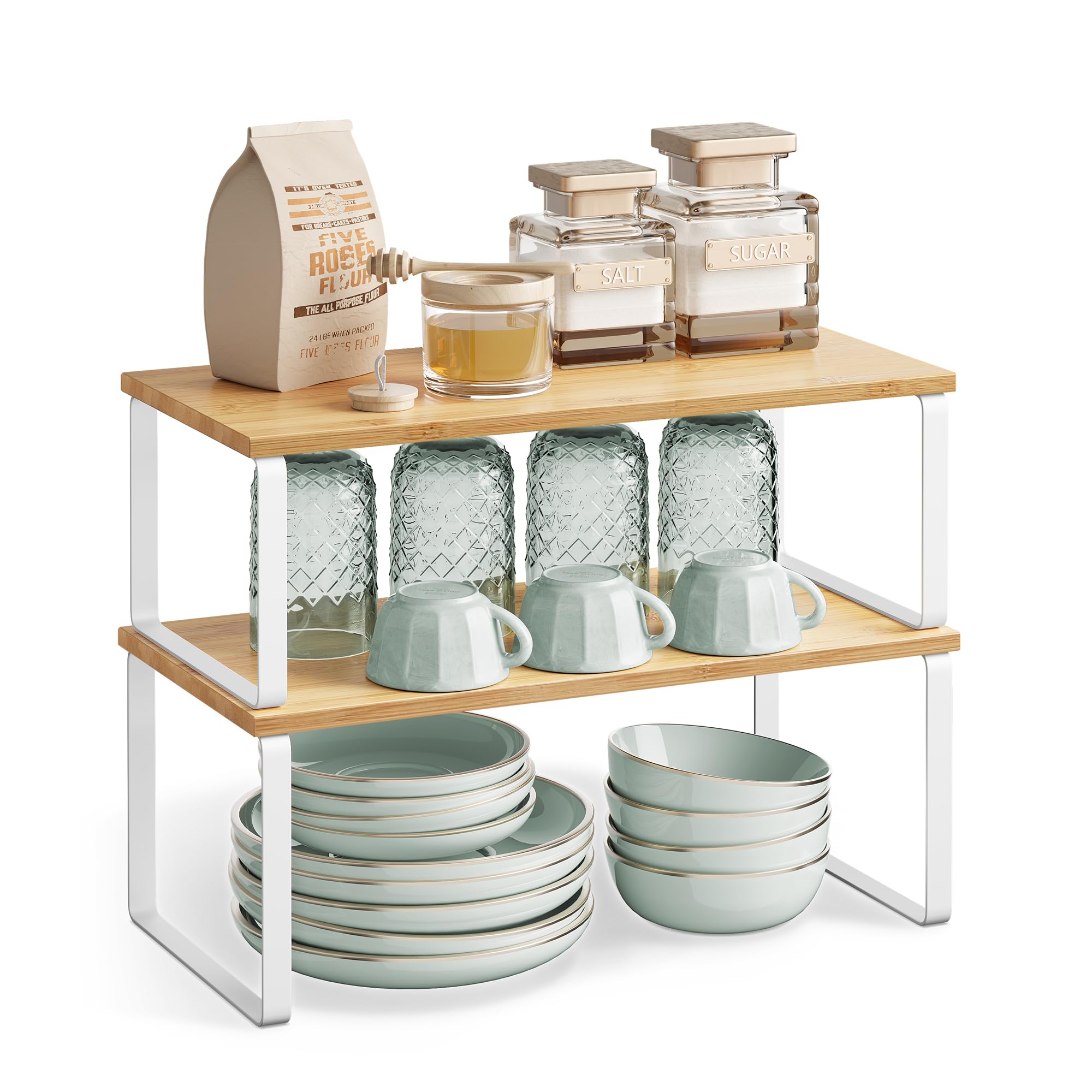 SONGMICS dining room display uses shelves as stylish centerpieces while staying practical.