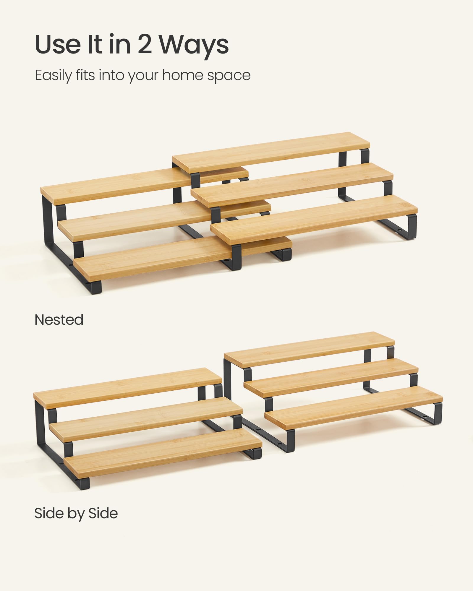 SONGMICS extendable design lets you fit larger spaces or separate racks.