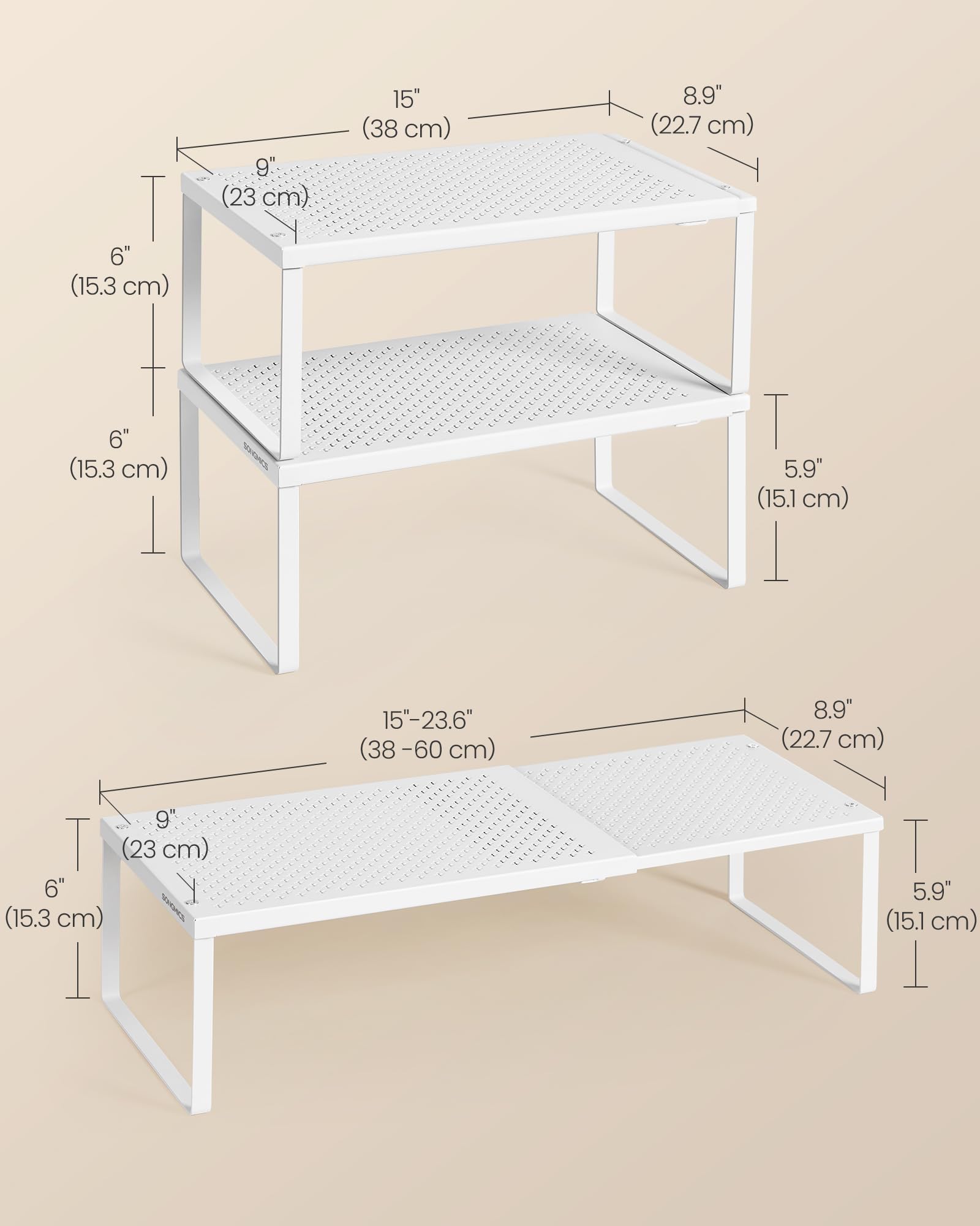 Songmics easy-assembly spice rack enables quick, frustration-free setup.