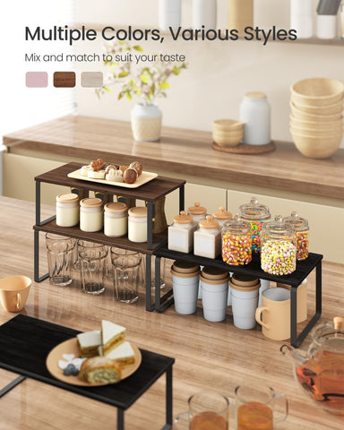 SONGMICS engineered wood and metal construction provides sturdy storage for jars and cans.