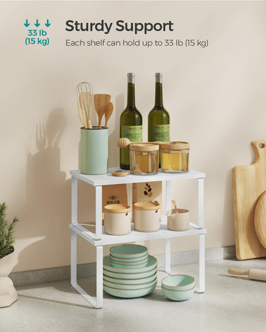 SongMICS expandable countertop storage fits tight spaces