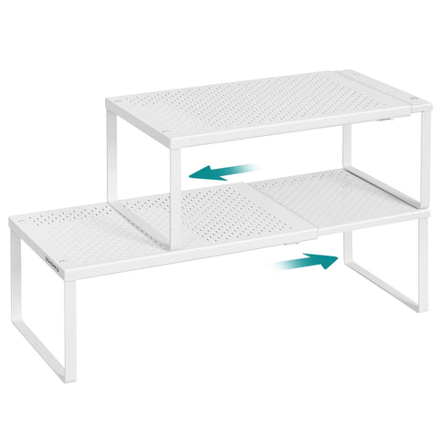 Songmics expandable spice rack showing adjustable width for tight spaces.