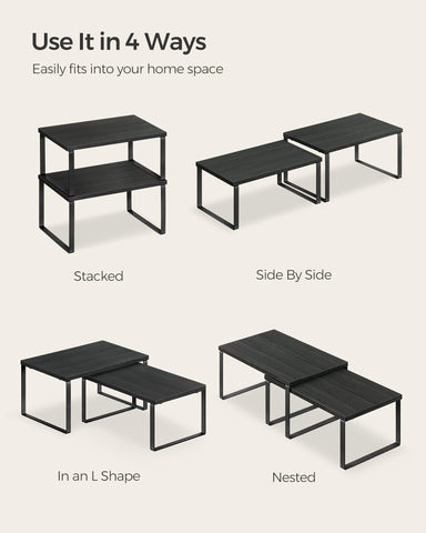 Songmics ink-black and charcoal-black finish blends with modern kitchens.